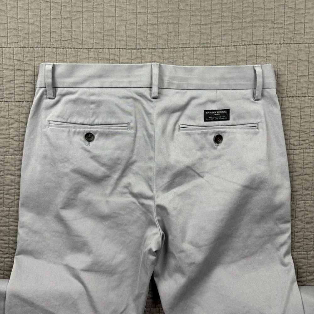 Banana Republic Fulton Skinny Fit Chino Pants Mens 30x32 (31x31) Light Grey